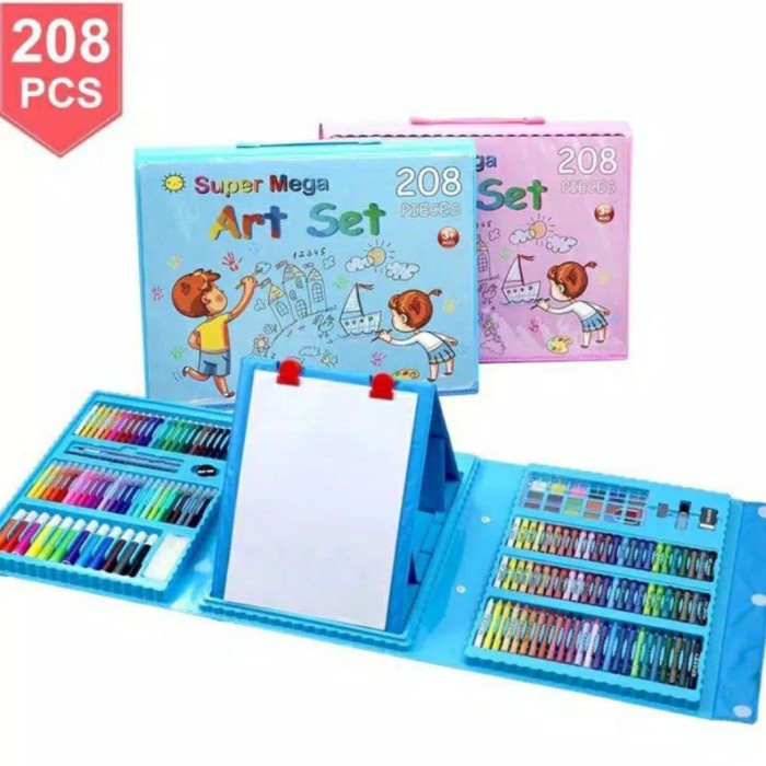 

Alat menggambar melukis Anak-anak crayon Art set super mega 208pcs