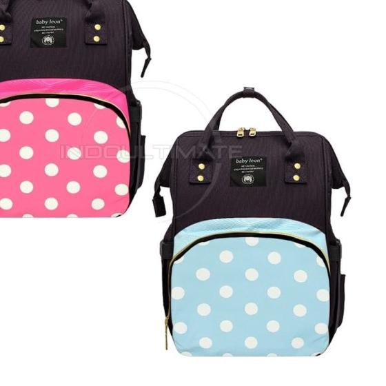 Mommy Bag BABY LEON CC-792 / CC-793 Tas Bayi Ransel Besar Tas Popok - Pink Polkadot