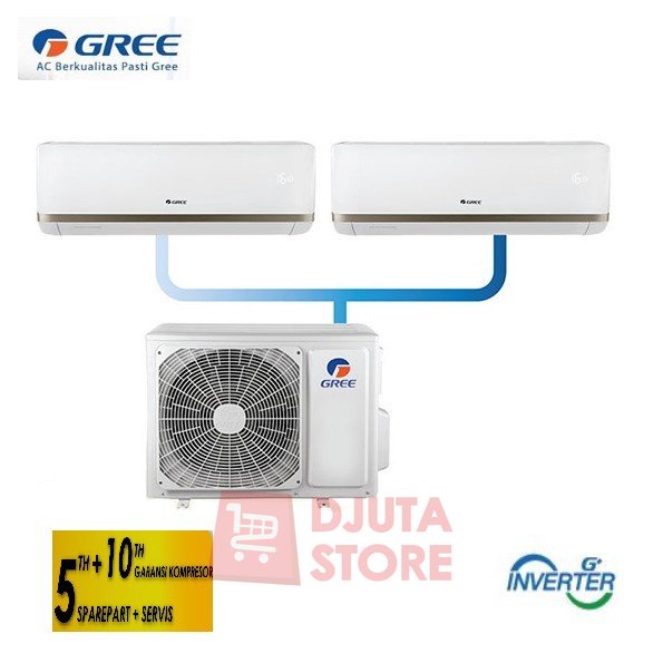 AC GREE GWC-0707CS AC MULTI COMBO SPLIT INVERTER 3/4 PK +3/4 PK