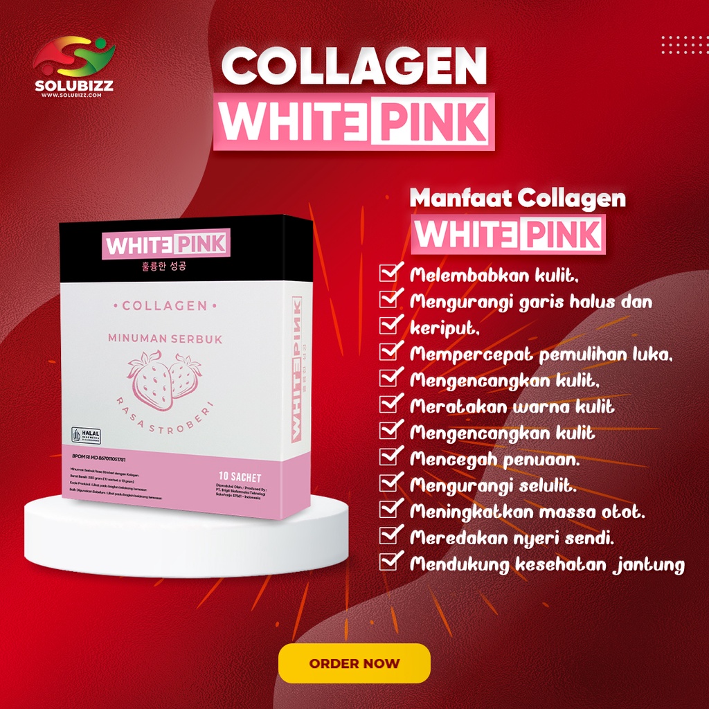 Minuman pemutih kulit Collagen White Pink halal bpom