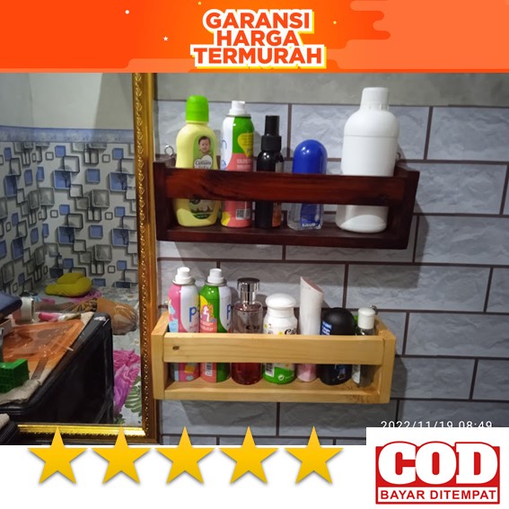 rak kosmetik dinding tempel / rak buku tempel dinding / rak serbaguna Grosir