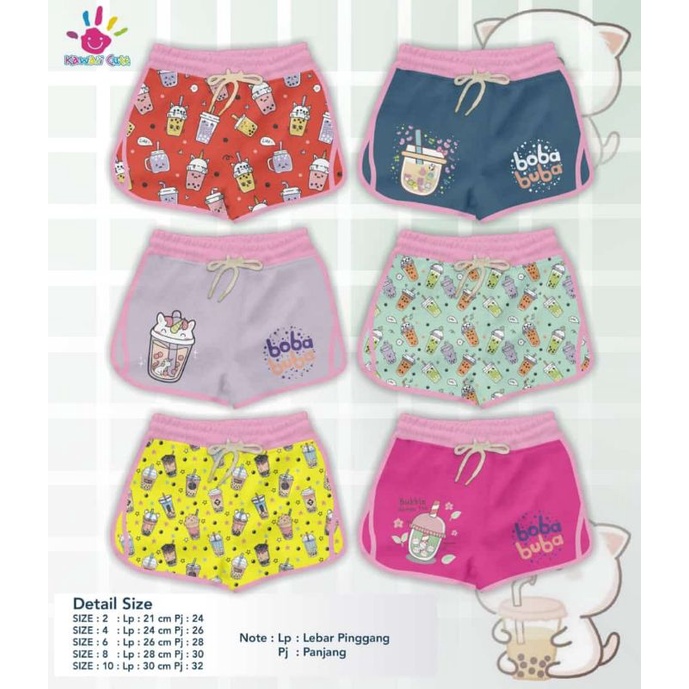 CELANA PENDEK ANAK CEWEK KAWAII,,HOT PANTS ANAK LUCU