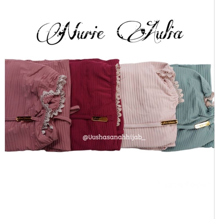 [Ori Nurie] AULIA••hijab Bergo instan plisket renda tali••hijab instan jersey bellerina