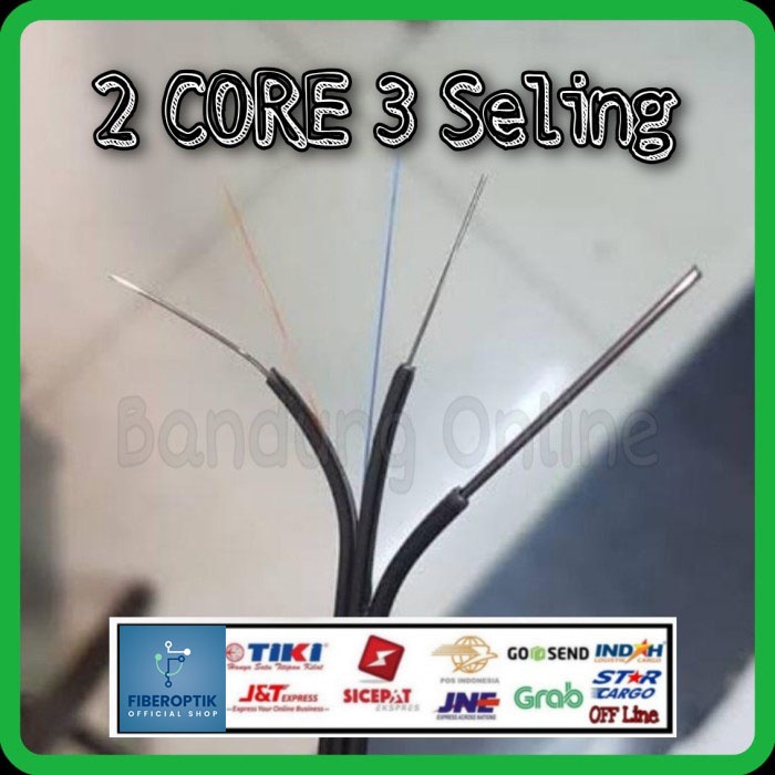 Kabel FO 1Core 2Core FTTH Dropcore 1 2 4 Core Fiber Optik 1 3 Seling - 1Core 1Seling