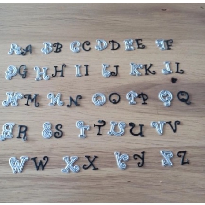 

LovelyCraft Metal Cutting Dies S07 ~ Mold Stencil Metal, Cetakan Stensil bentuk daun rambat alpabet