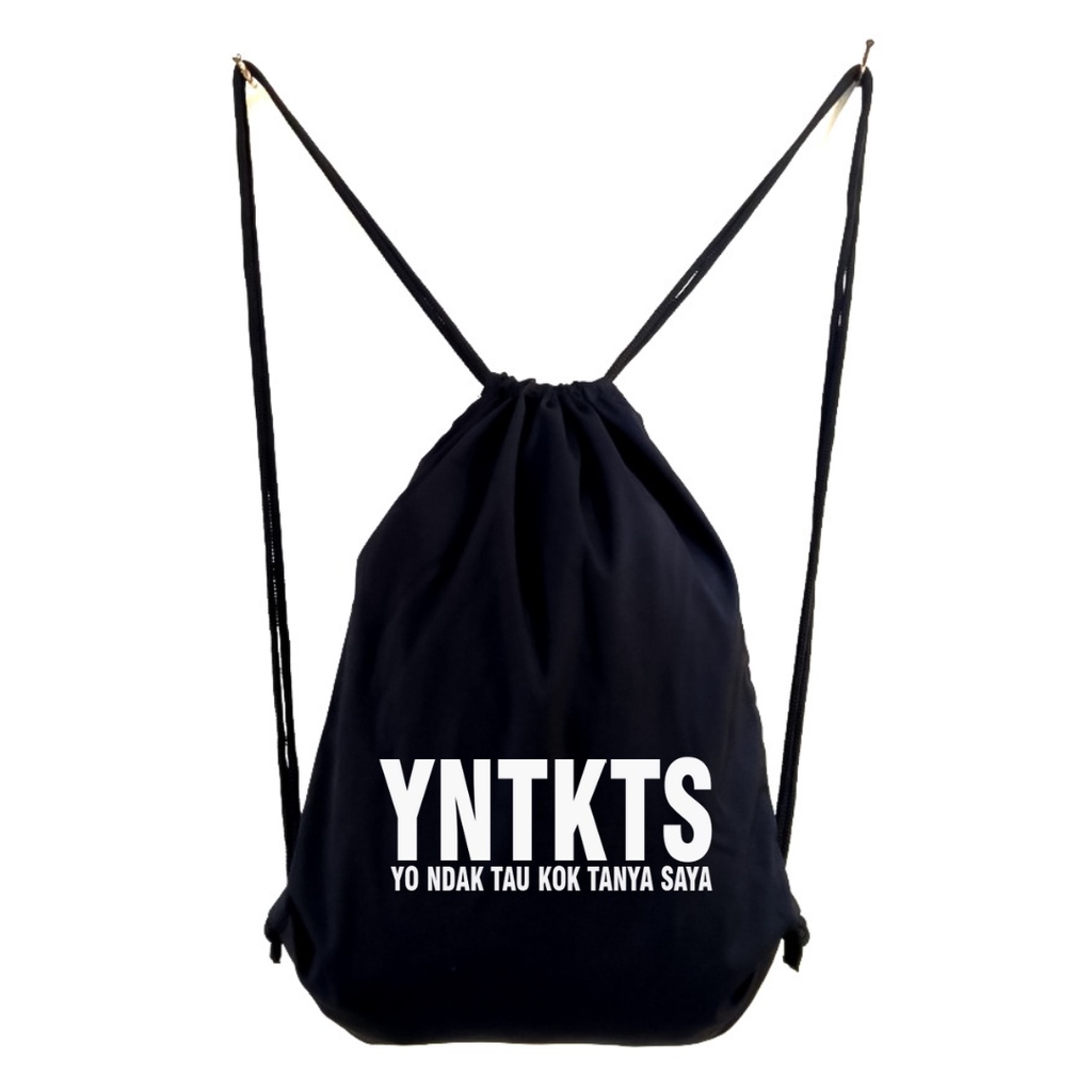 YNTKTS Yo ndak tau kok tanya saya Stringbag Totebag Quote Typography tas tote drawstring ransel serut viral kekinian || kiiyoomii ||