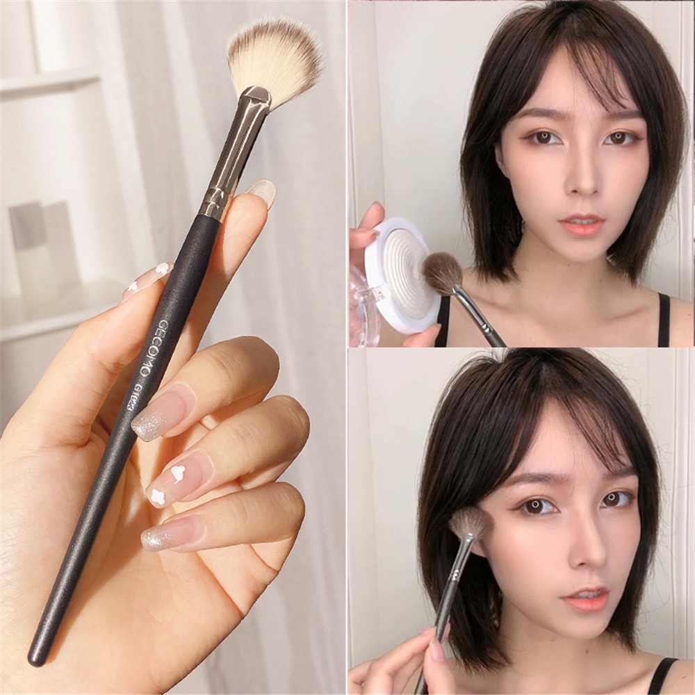 1 Pc Brush Makeup Blush Highlight Powder Bahan Rambut Lembut Untuk Kecantikan