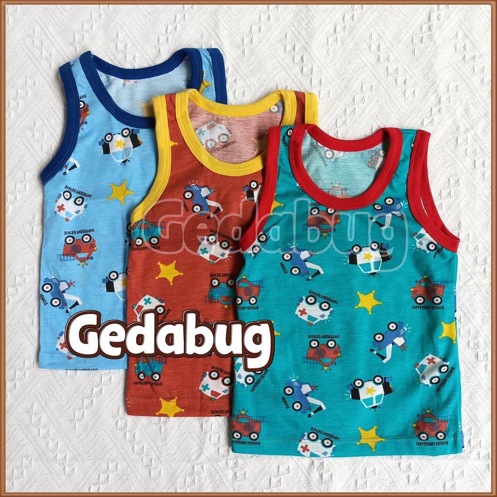 3 Pcs - Singlet Agree Kids SM - 014 Ambulance | Singlet anak motif lucu dan berkualitas | Gedabug