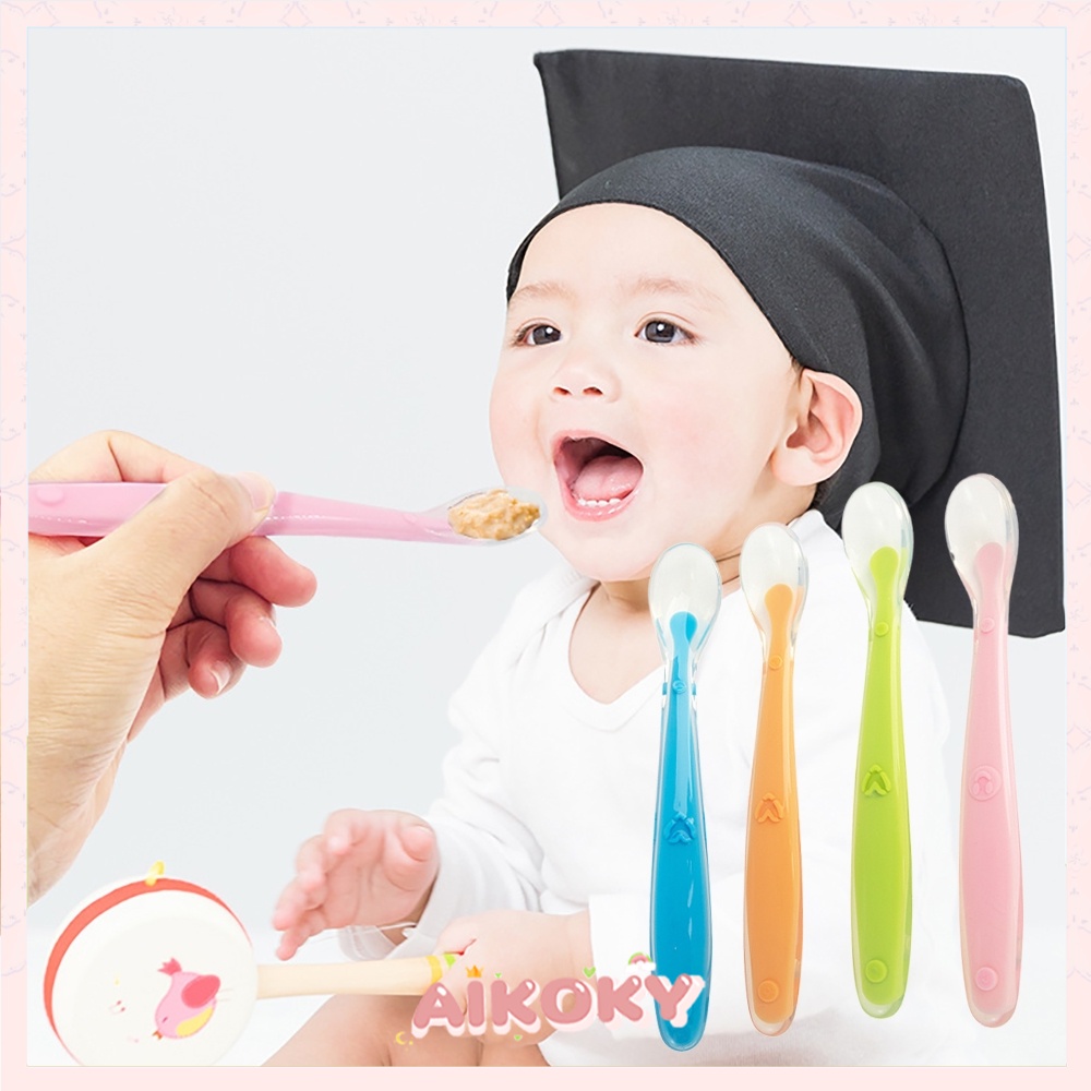 AIKOKY Sendok makan bayi/sendok silikon bayi