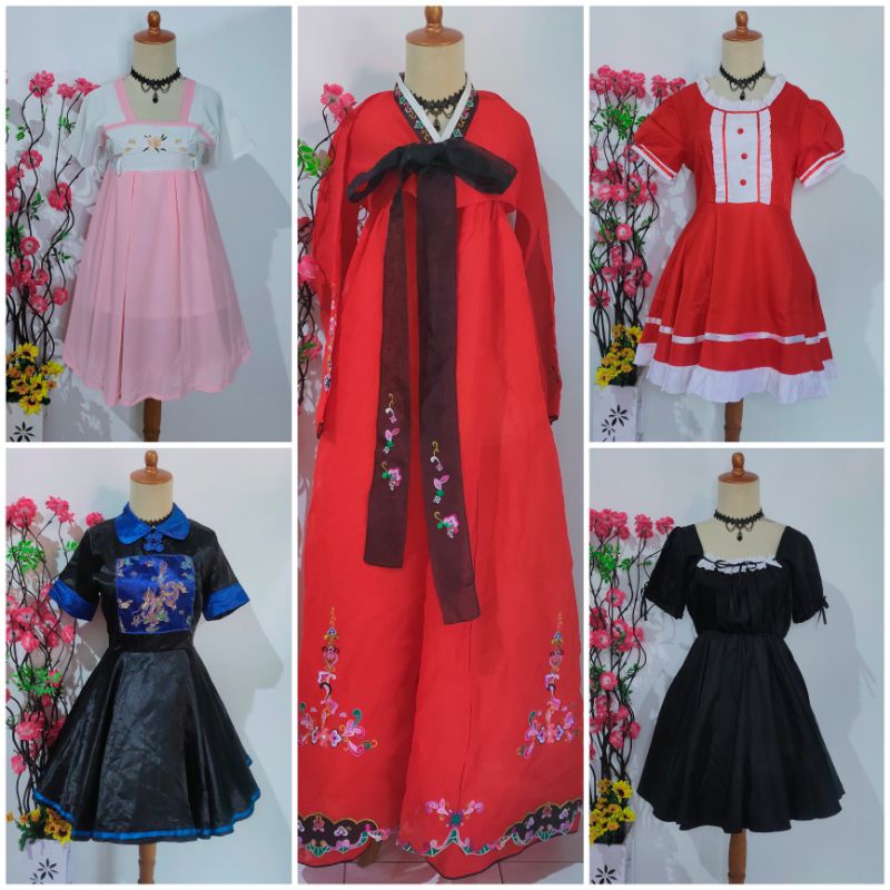 cheongsam / Maid costum / kostum maid / cosplay maid / Lolita dress / kostum karakter / kostum lucu / kostum cosplay / yukata/kimono