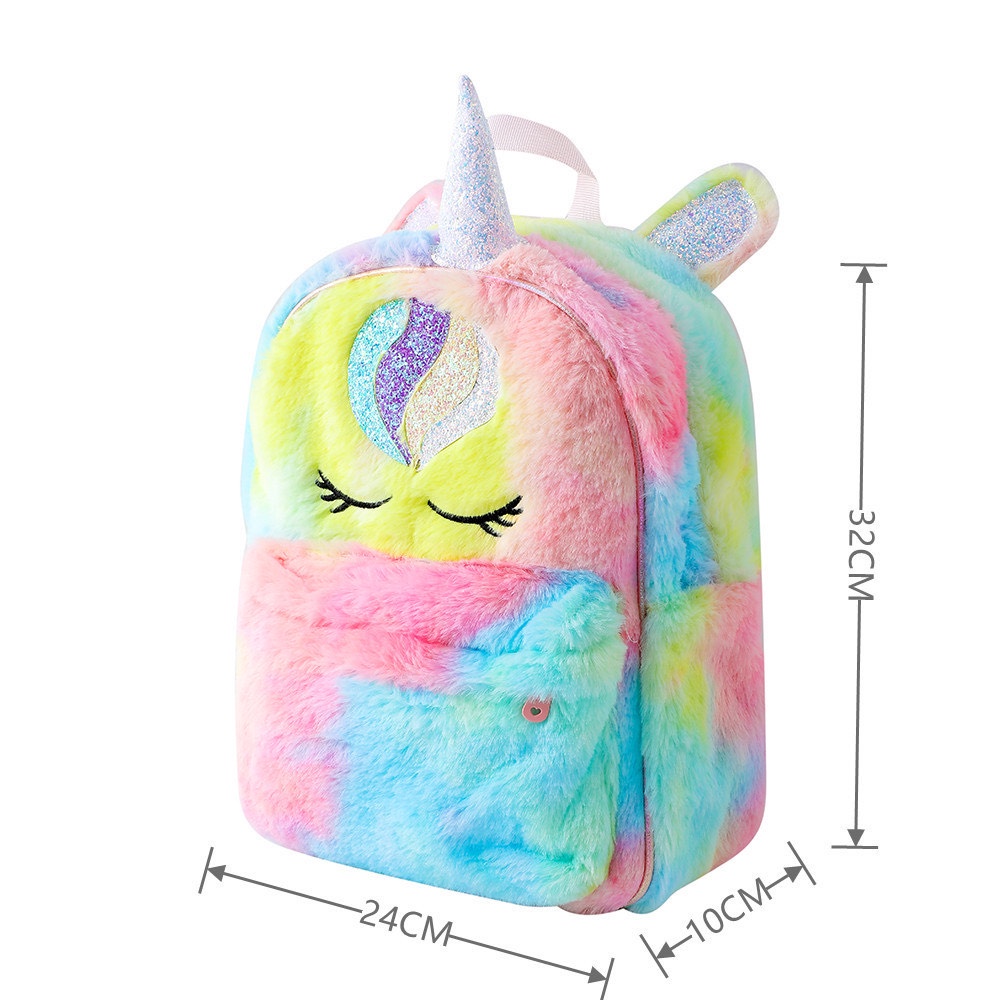 Ransel Tas Unicorn Bulu Fluffy TU083 sekolah tk sd paud anak perempuan backpack