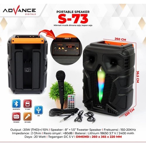 ADVANCE S73 SPEAKER PORTABLE MEETING BLUETOOTH 8 INCH