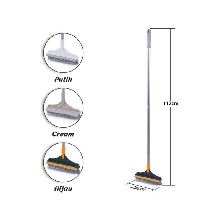 barokah gamis Sikat Dorong Lantai Dengan Wiper D48 Alat Pembersih Lantai Kaca 2IN1