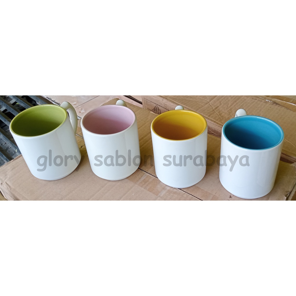 MUG SUBLIM WARNA DALAM / MUG COATING INSERT PAPER / MUG COATING POLOS PUTIH