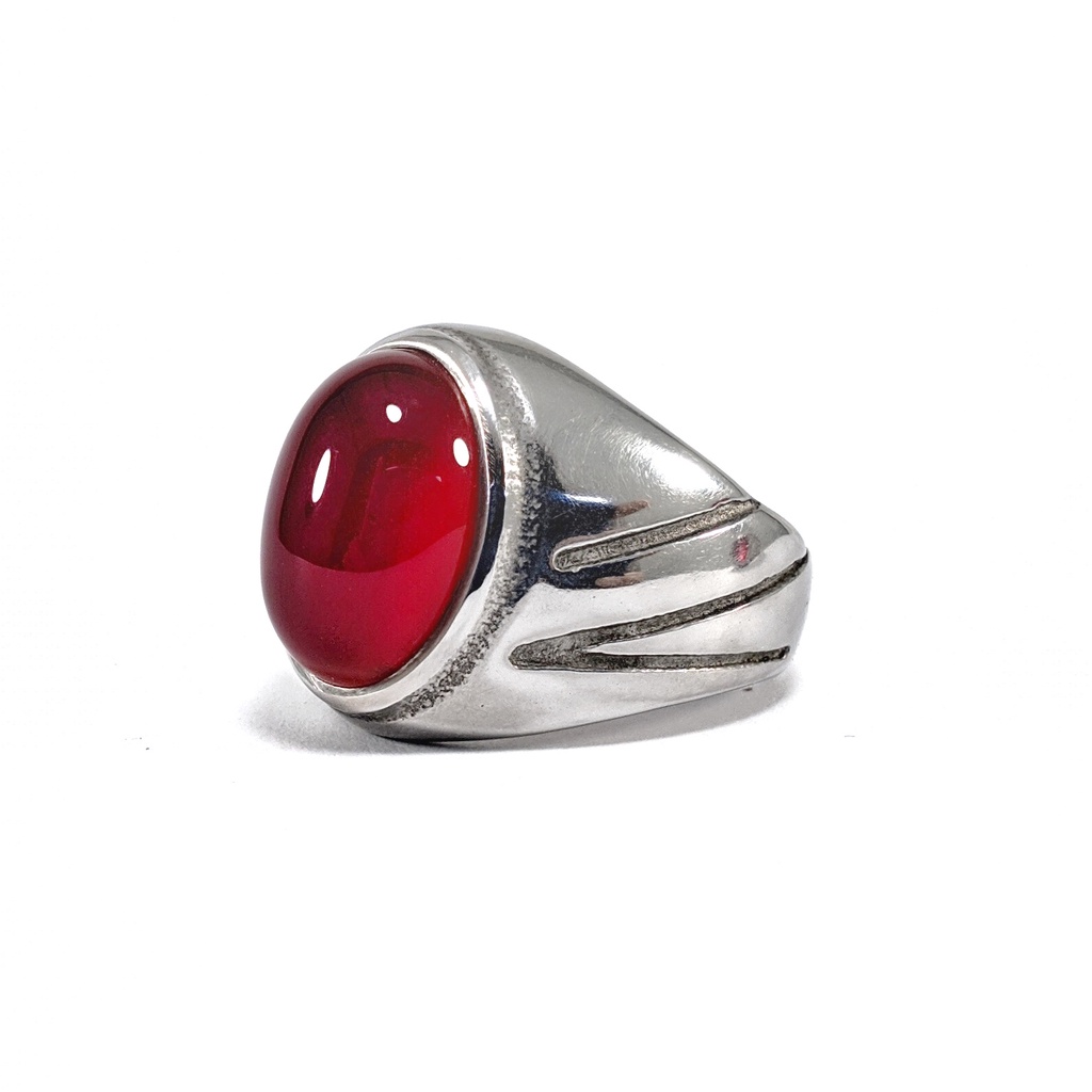 Cincin Titanium Natural Red Baron Merah Cabe