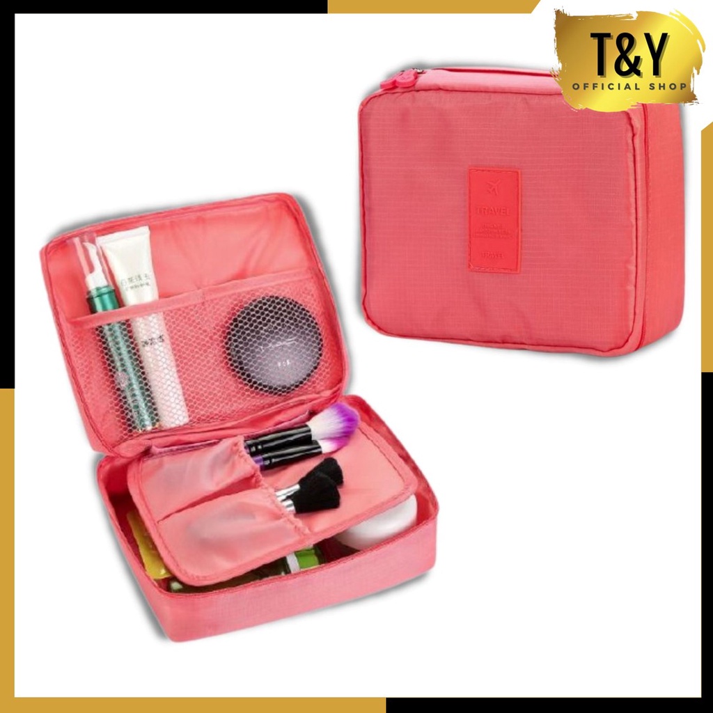 T&amp;Y  Tas Kosmetik Multifungsi Kosmetik Pouch Make Up Monopoly Makeup Multi Pouch Travel Import Murah