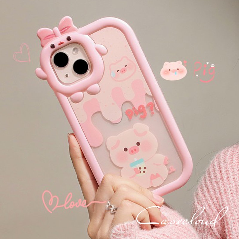 Soft Case TPU Motif Kartun Milk Tea Pig 3D Untuk Redmi 9A 10A 9T 10C 9C NFC POCO M3