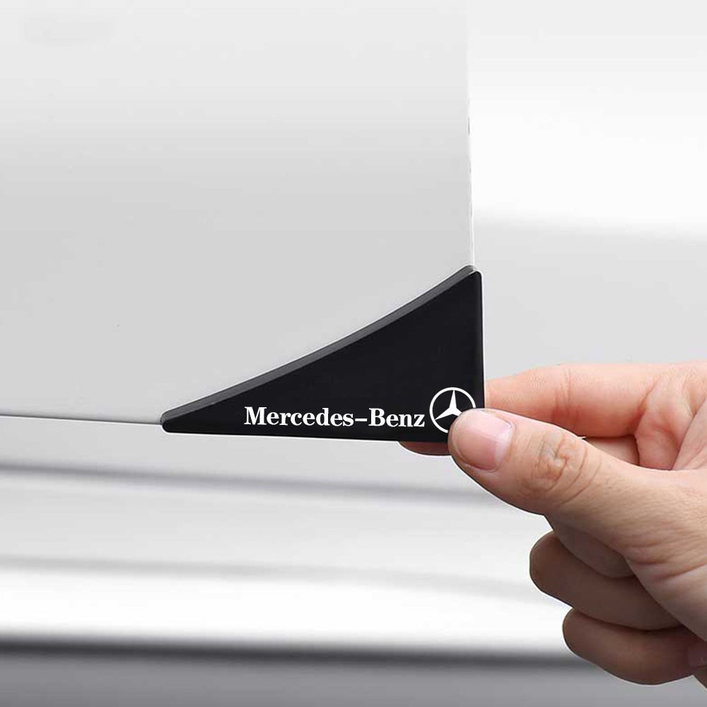 Mercedes-Benz AMG Stiker Perlindungan Sudut Pintu Mobil Anti Tabrakan Silikon Gores Logo Karet C200 E260 S350L Kelas GLK GLA W204 W251