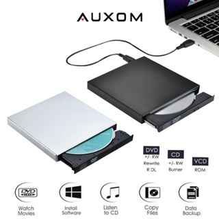 AUXOM External DVD Drive Slim Portable Optical Drive Writer CD ROM Drive Untuk PC /Laptop