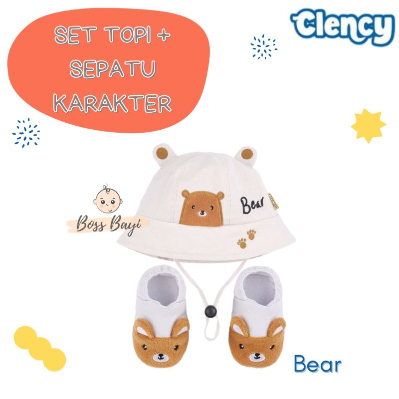 CLENCY Topi Set Sepatu Bayi Karakter- CLT4441 CLT4442 CLT4443 CLT4444