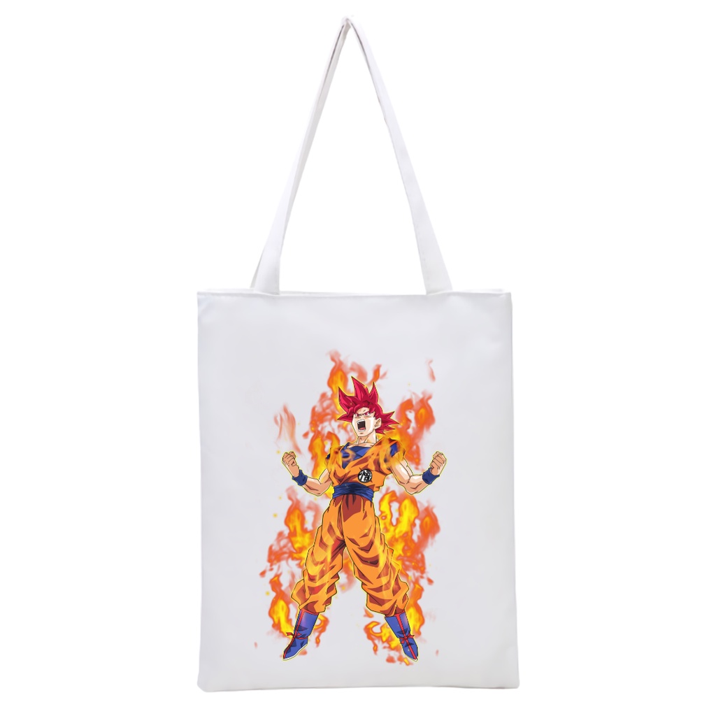 NEW Bisa CUSTOM TOTEBAG resleting tas tote Printing Dragon Ball Goku Gohan super seiya Anime Jepang manga merchandise tas kuliah kampus laptop sekolah viral kekinian || kiiyoomii ||