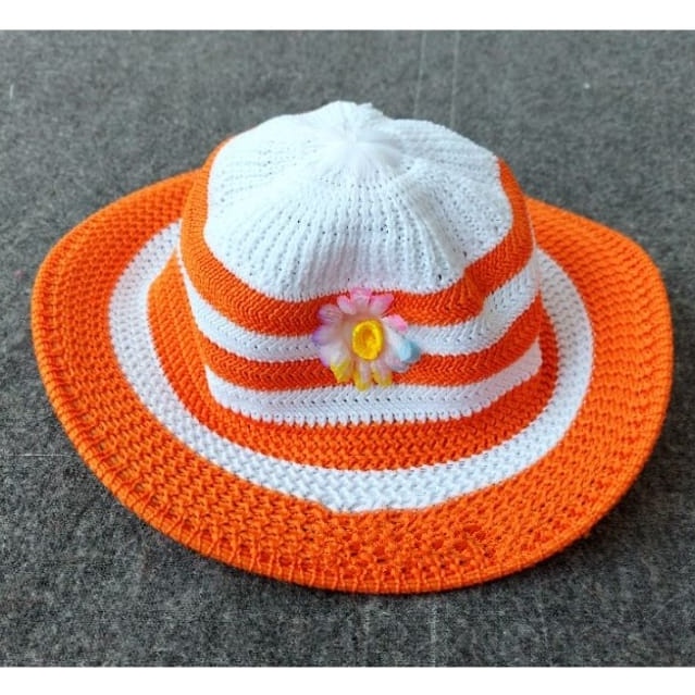 Topi Bucket Rajut Cewek Camelia(6 bulan-3 tahun)