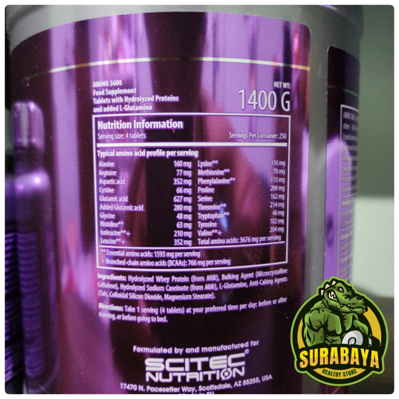 Scitec Nutrition Amino 5600 500 Tablet Esensial Whey Protein Isolate Tabs