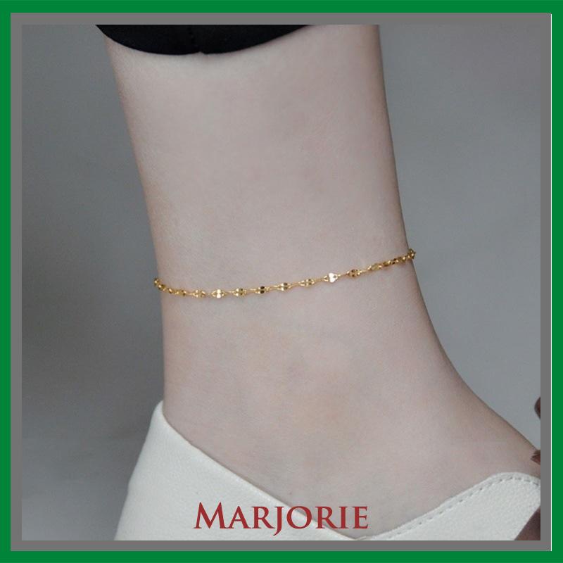 Anklet Emas 18K Wanita Titanium Steel Fairy Sederhana Tidak Memudar Rantai Tipis-MJD