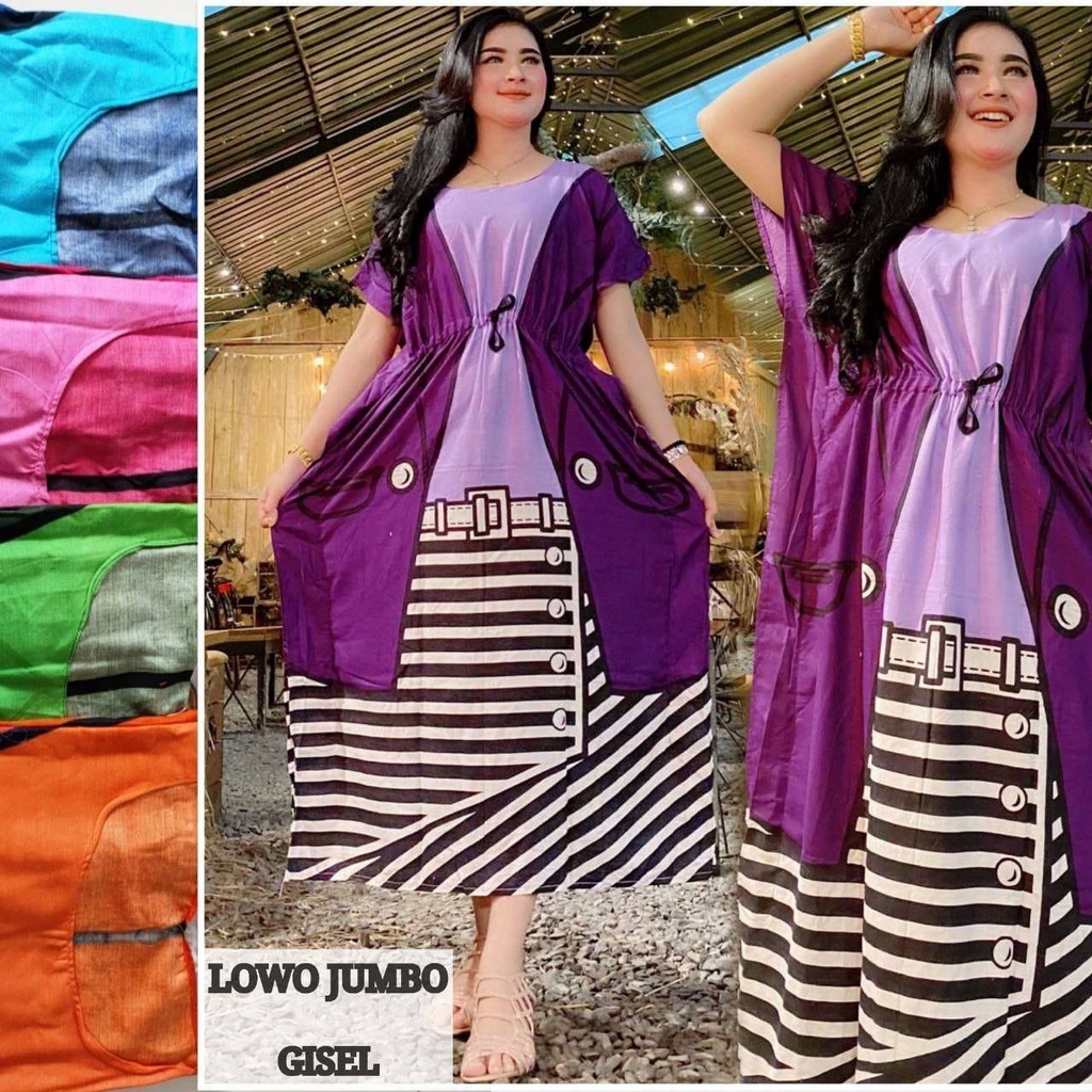 Daster Lowo Jumbo LD 130 Kalong Kelelawar Depan Baju Tidur Murah Pakaian Wanita Bahan Rayon Adem