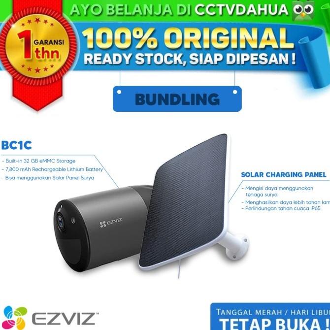 EZVIZ BC1C 1080P BATTERY CCTV FREE SOLAR PANEL C / BERGARANSI RESMI