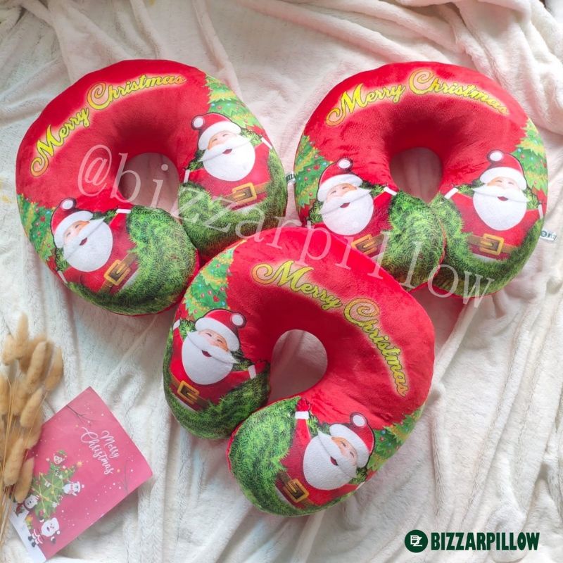 Bantal Leher Kado Natal Christmas Souvenir | Bantal Leher Merry Christmas