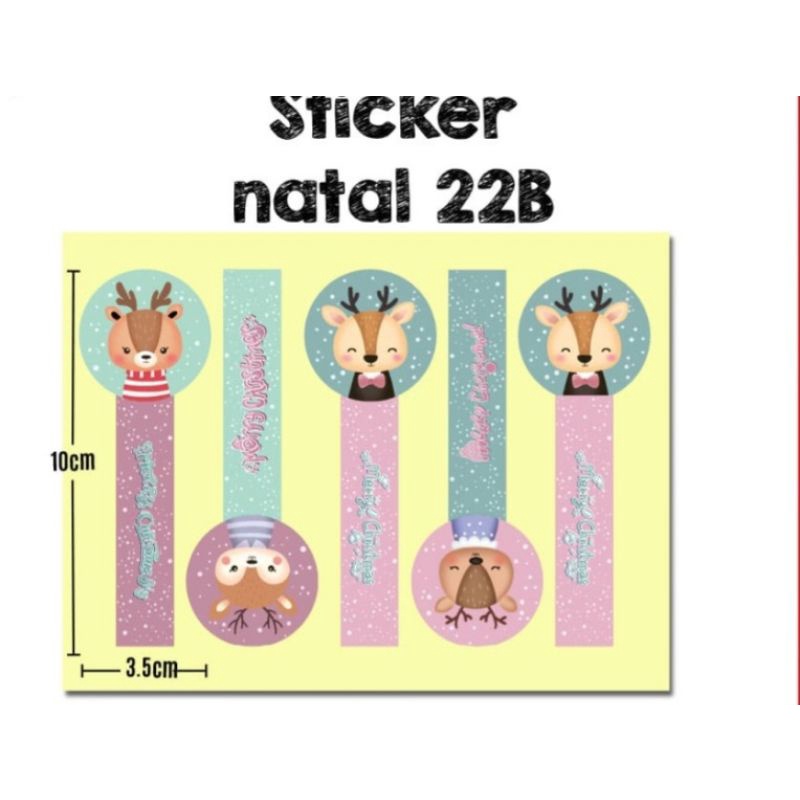 

10 LEMBAR LABEL STICKER MOTIF NATAL/MERRY CHRISTMAS/XMAS/SANTA CLAUS