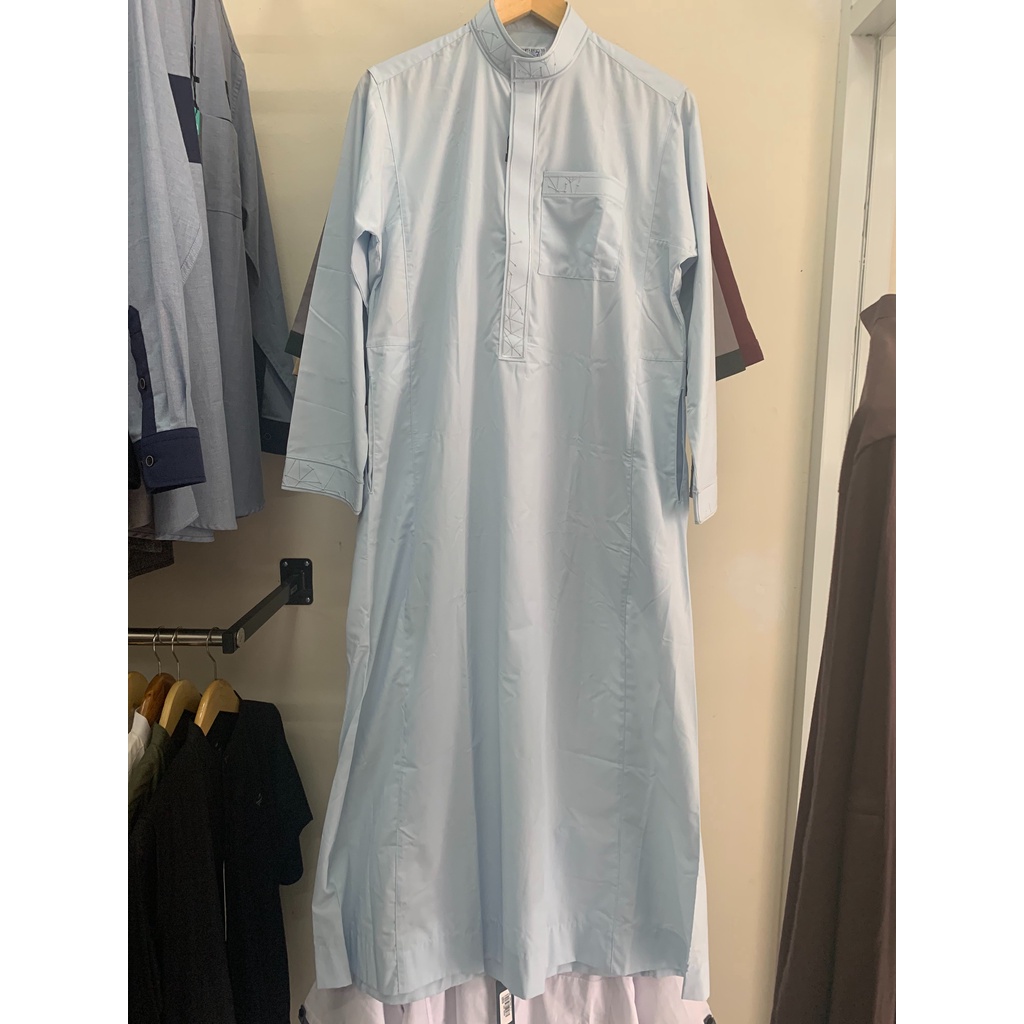ZAKHRAFAT 01 Gamis Lengan Panjang Biru Langit