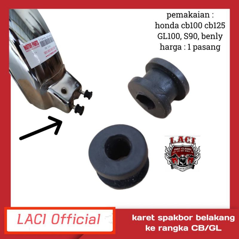 karet ganjal gromet spakbor slebor belakang cb GL100 s90 bagian depan