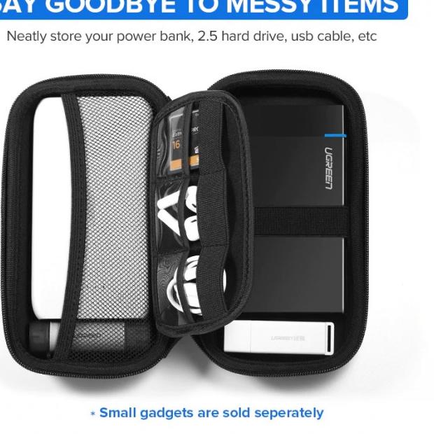 UGREEN 40707 HARD DISK TRAVEL STORAGE CASE HARD CASE POWERBANK HDD
