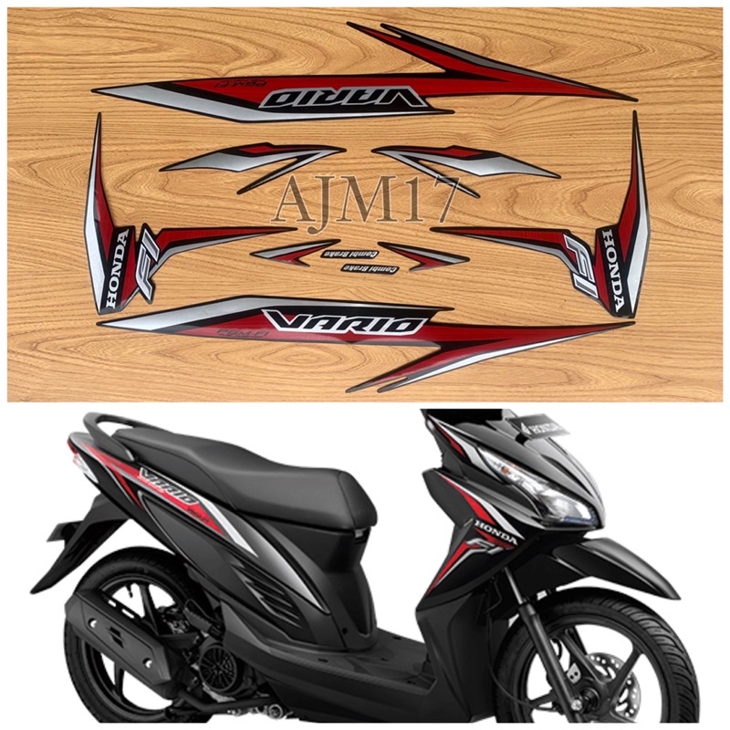 STIKER STRIPING VARIO 110 LED 2016 HITAM ESTILO BLACK