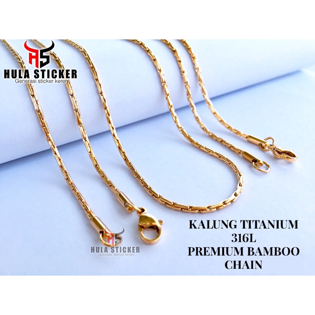 Kalung Rantai Titanium ROLO BAMBU Chain Premium Stainless Anti Karat Pria Wanita / Kalung Rantai MCI