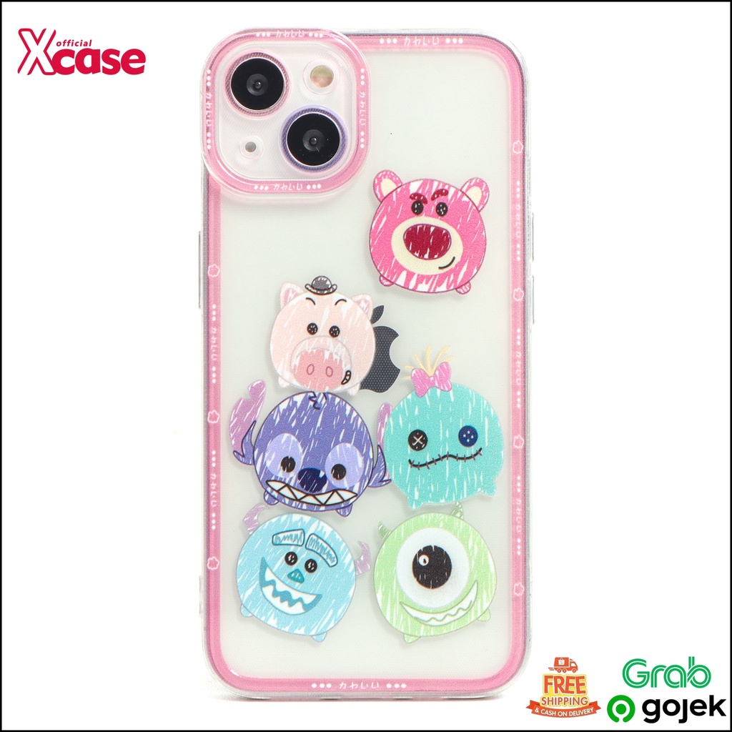 Clear Soft Case Cartoon 2 Motif Tsum Tsum and Toy Story Full Lenscover For iPhone 7 8 SE 7+ 8+ X XR XS 11 12 13 Mini Pro Max