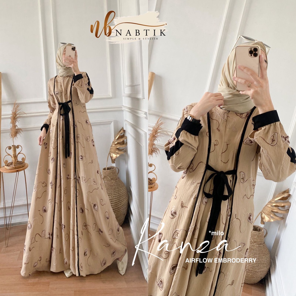 ready  || KANZA ABAYA SEILA LOUIS #1 #2 GAMIS URAGIRI RUBBY NABTIK ORI Gamis Abaya Muslimah Mewah Te