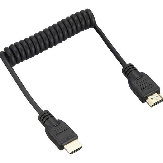 HOTLIST Full HDMI to Full HDMI Coiled Cable 30cm extended to 80cm
