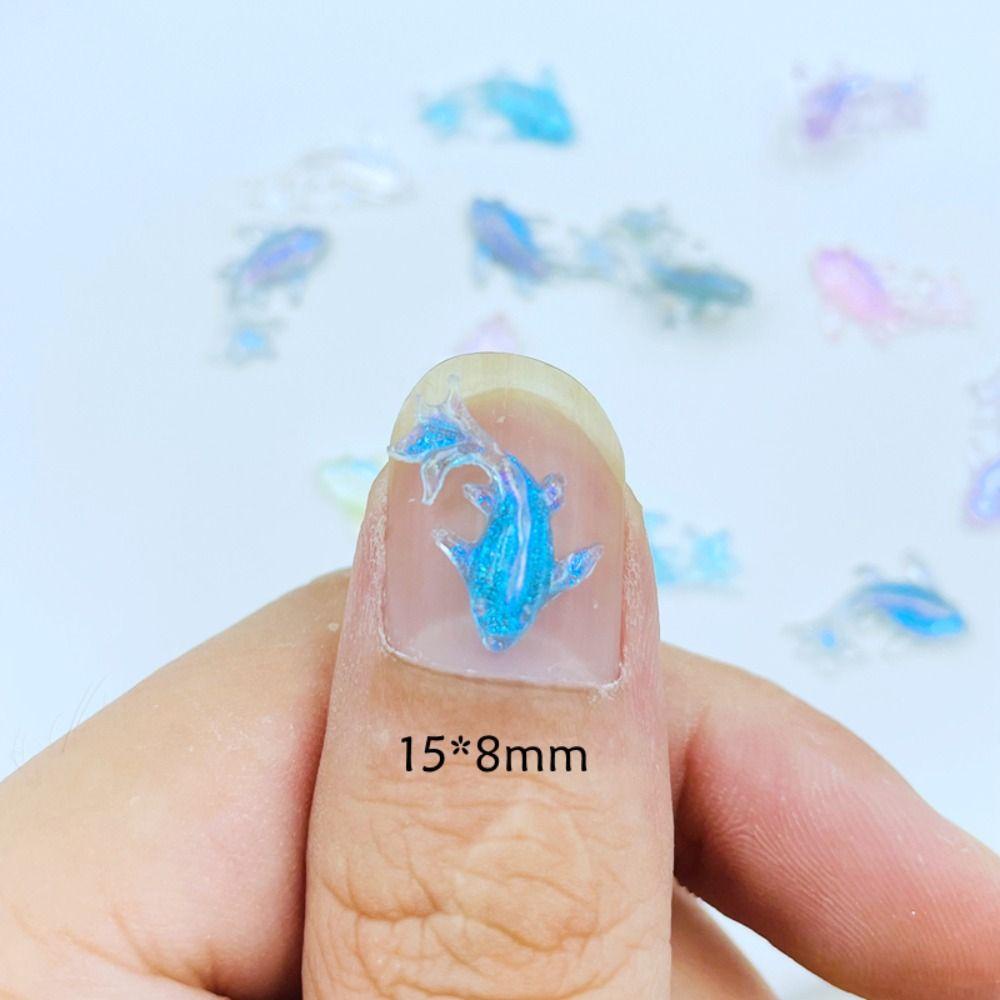 Lanfy Kerajinan Patung Resin Ikan Mas 100 Pcs DIY Manicure Kartun Ikan Mas Art Decor Kerajinan Berlian Imitasi DIY Ornamen DIY Scrapbook