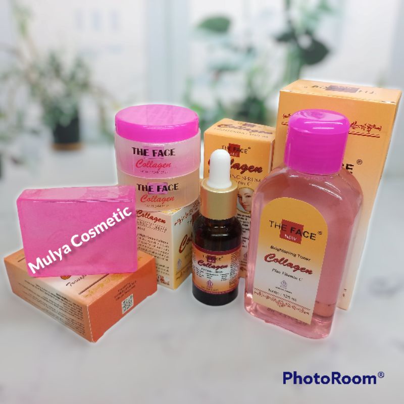 BPOM PAKET CREAM  COLLAGEN ORIGINAL BPOM THE FACE 5IN1 SABUN TONER CREAM SIANG CREAM MALAM