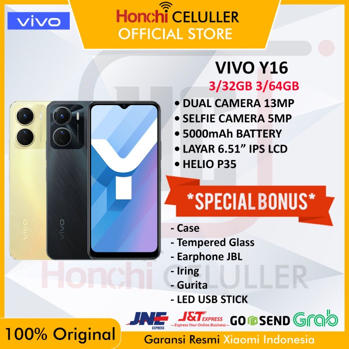 VIVO Y16 3/64 GB 3/32 GB GARANSI RESMI VIVO INDONESIA