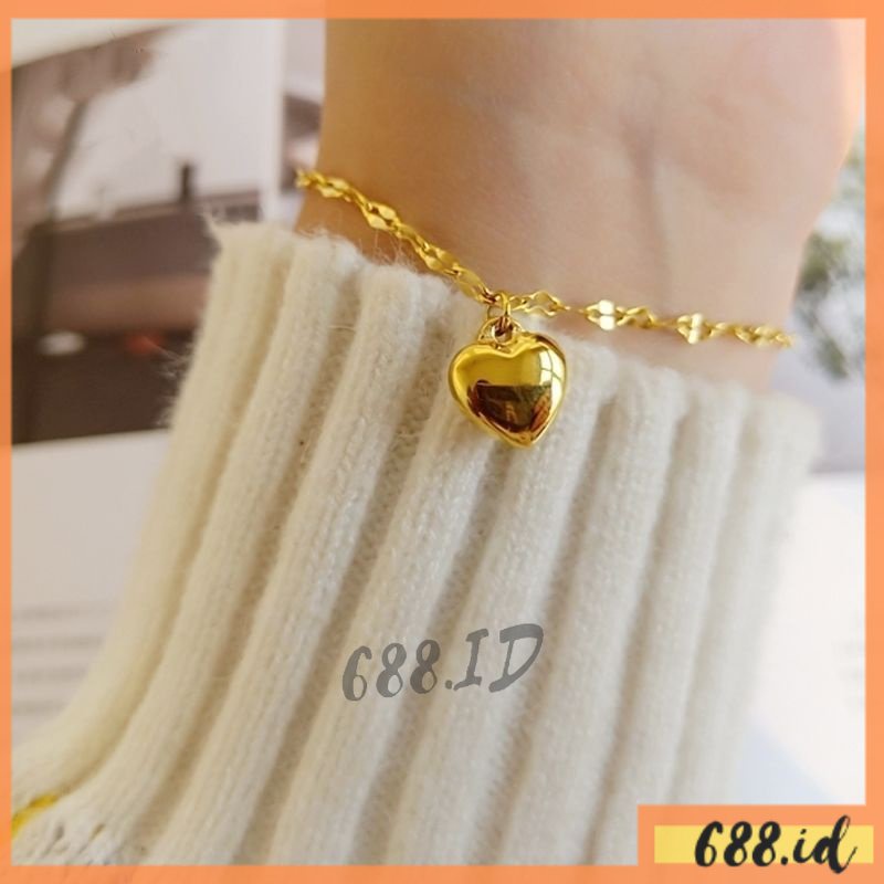 Gelang Love Gold Wanita Korea Warna Emas Model Love Hati GL 16