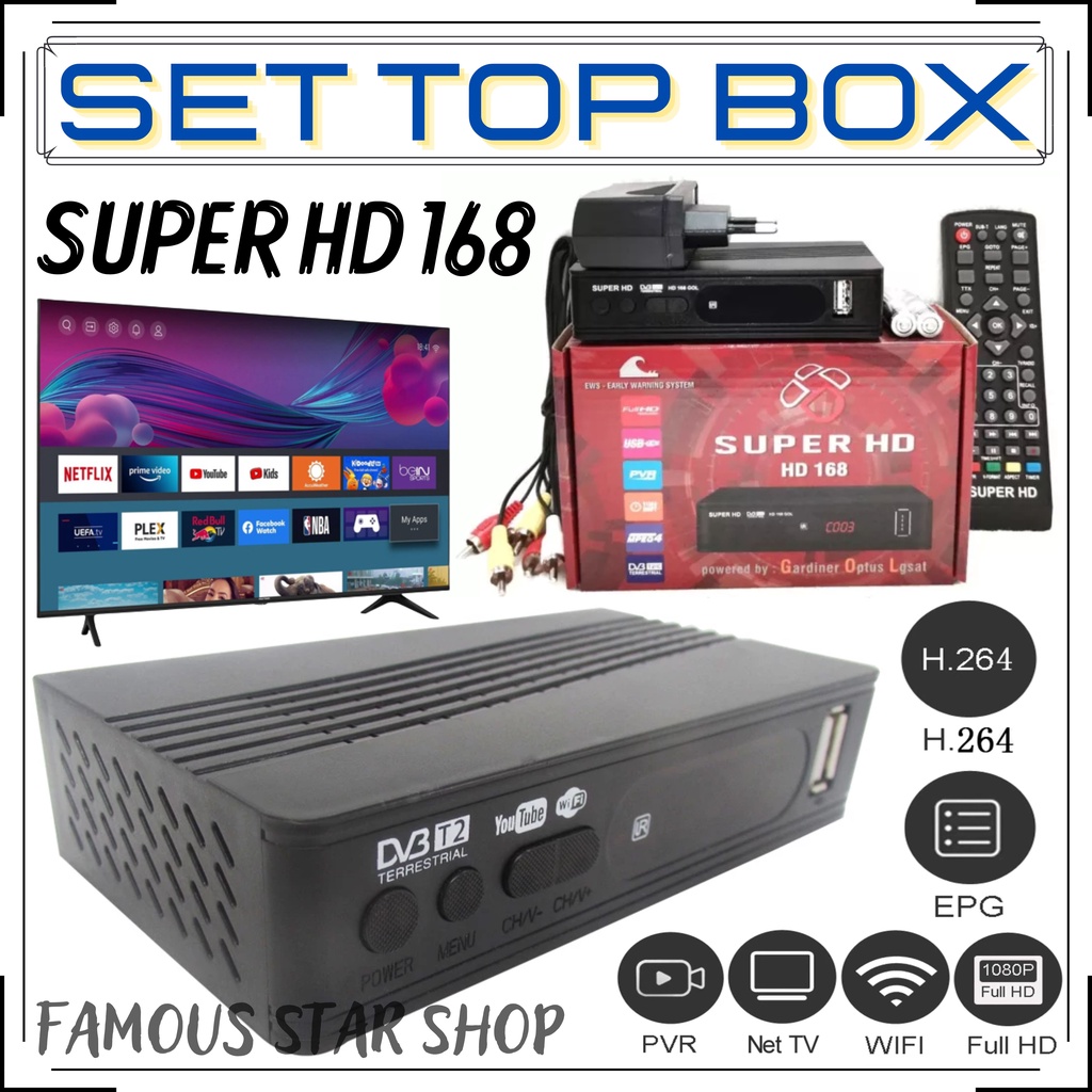 Jual SET TOP BOX TV DIGITAL SUPER HD 168 GOL DVB T2 / STB TV DIGITAL