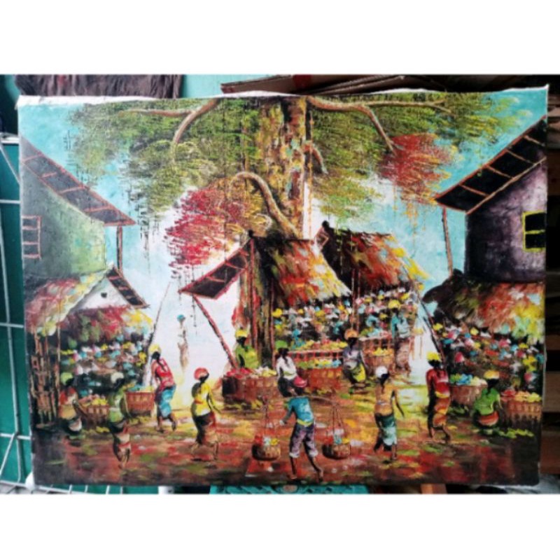 lukisan pasar tradisional