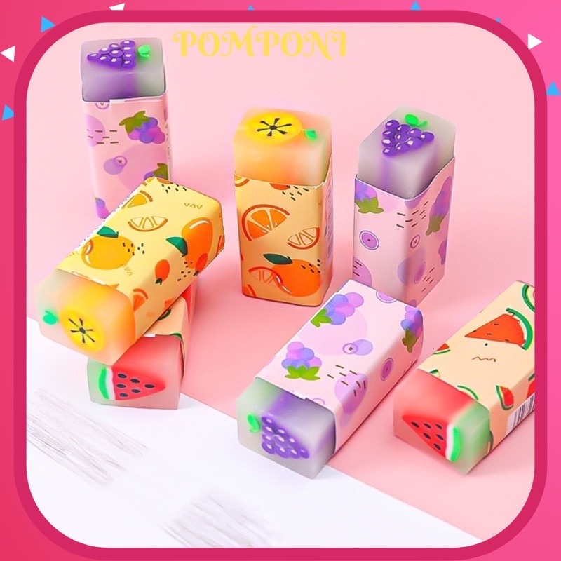 

Pomponi Penghapus Pensil Eraser Motif Aroma Buah RT58