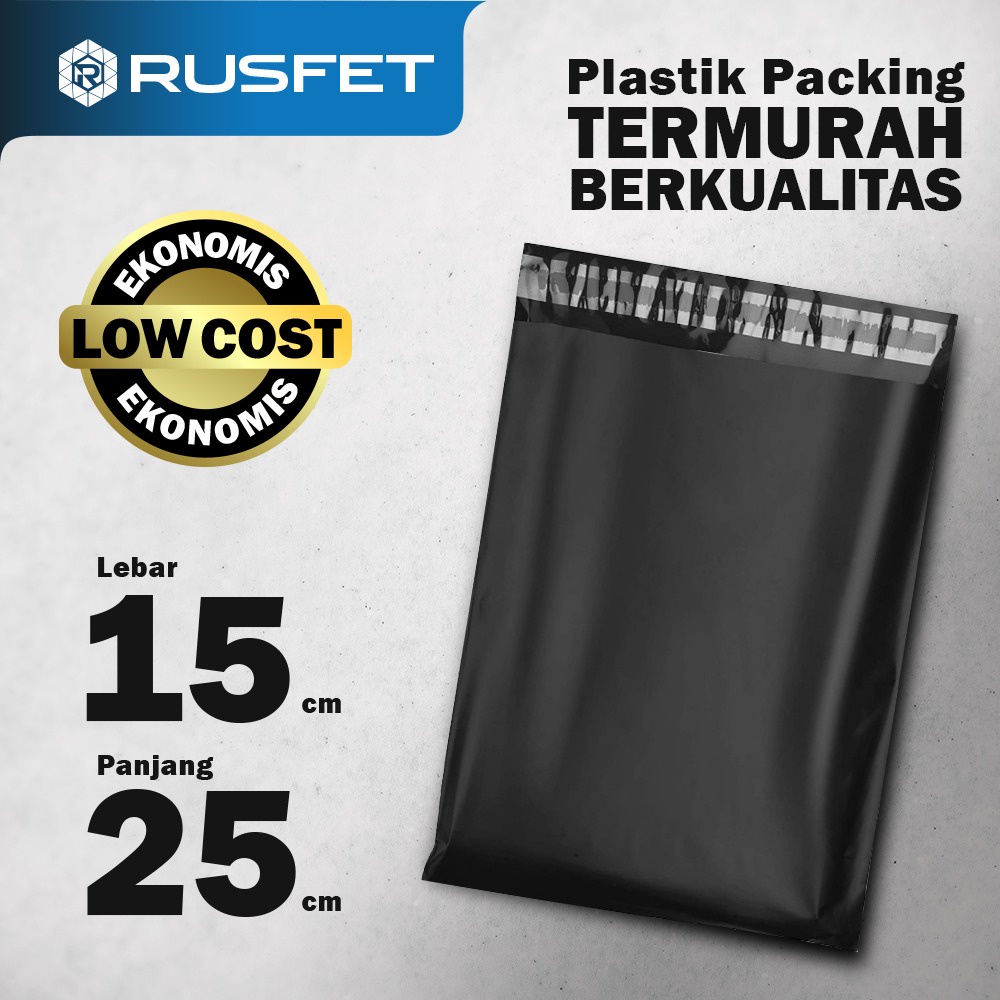 

Amplop Plastik Polymailer Hitam Ekonomis Low Cost/Plastik Packing Polos Olshop Termurah