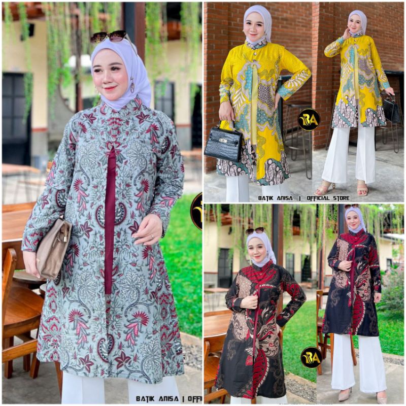TUNIK BATIK WANITA JUMBO TERKINI | BATIK KANTORAN WANITA SIZE M, L, XL, XXL, XXXL/QUEENBUTIK