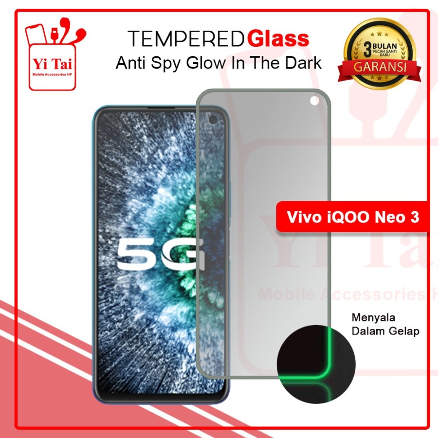 TEMPERED GLASS SPY GLOW IN THE DARK YI TAI - VIVO IQOO NEO 3 - GA